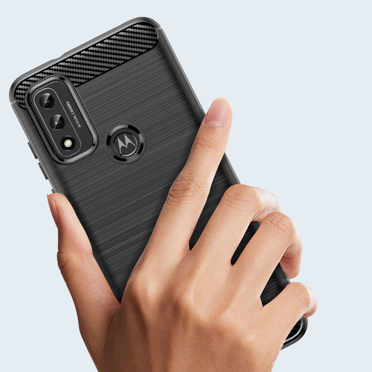 Pouzdro Carbon Shield pro Motorola Moto G Play 2023 - Černá