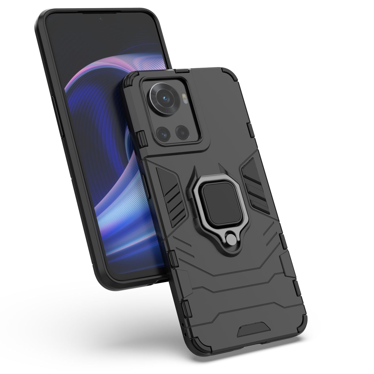 Odolné Pouzdro Ring Armor Case pro OnePlus Ace - Černá