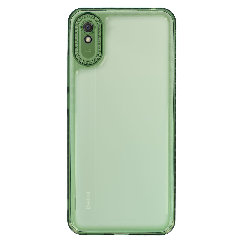 Crystal diamond pouzdro pro Xiaomi Redmi 9A - Transparentní
