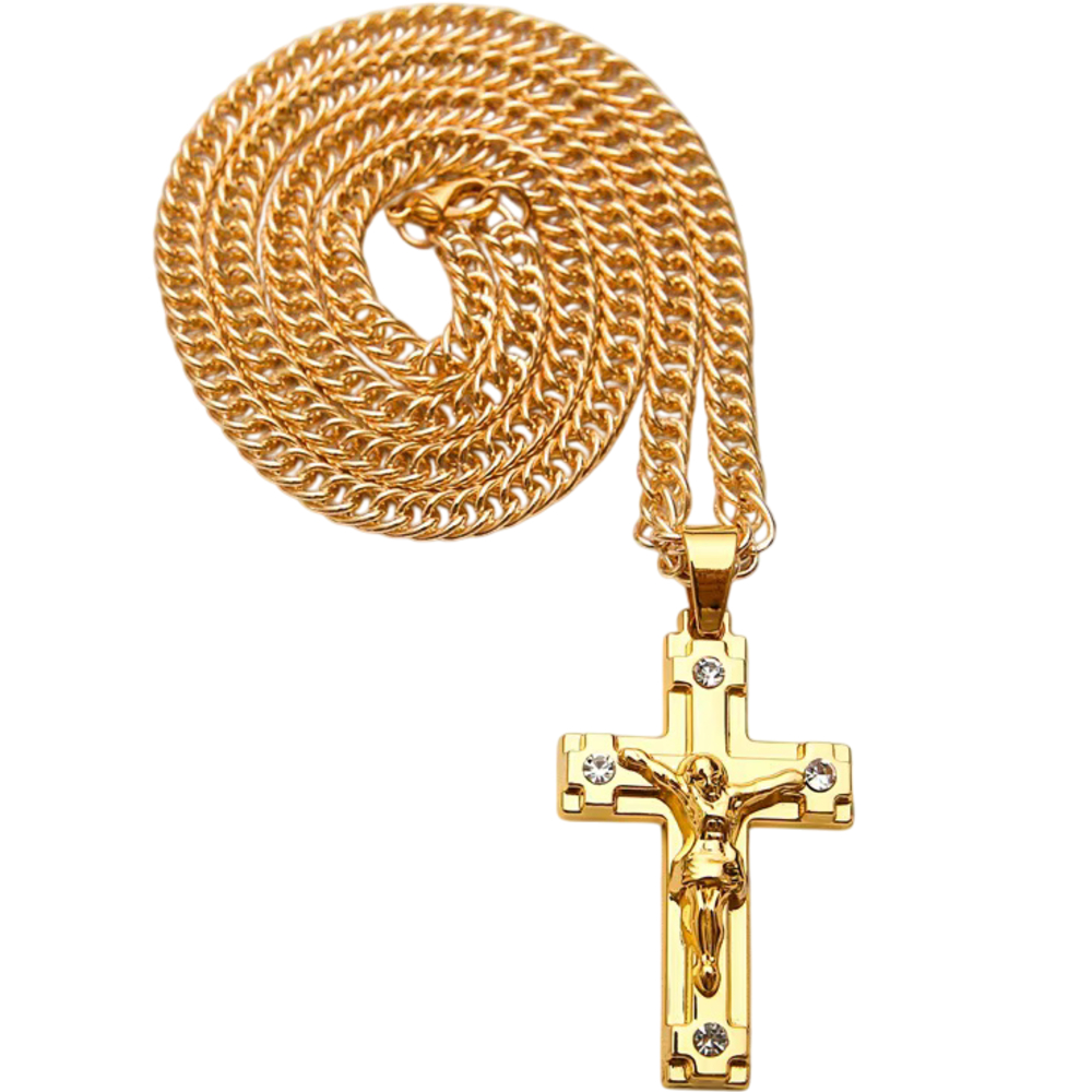 Řetízek s Křížem CR-38721 - Stříbrný/60cm