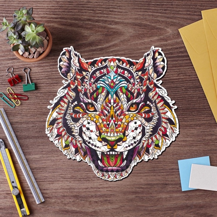 Dřevěné puzzle - Color Tiger/M