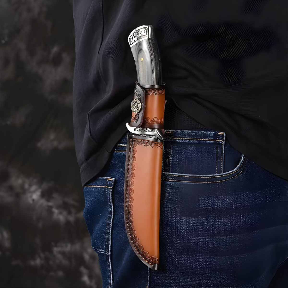 Outdoorový nůž EF-39490 - Šedá/Stříbrná/2.Jakost