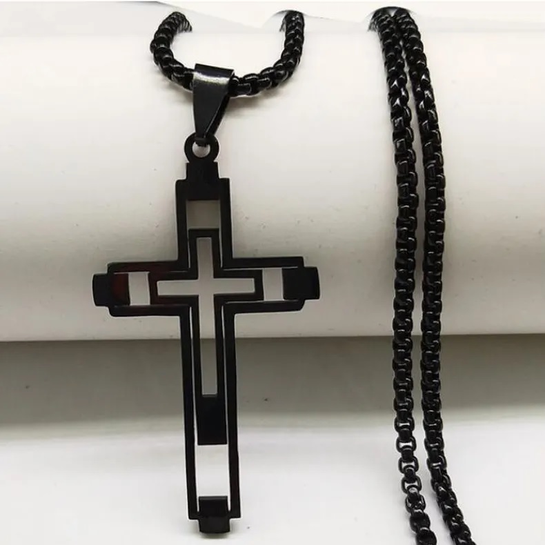 Náhrdelník EM-34151 Cross - Stříbrná