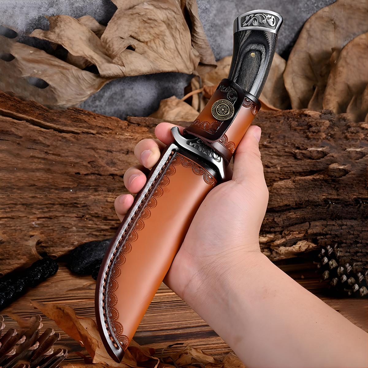 Outdoorový nůž EF-39490 - Šedá/Stříbrná/2.Jakost