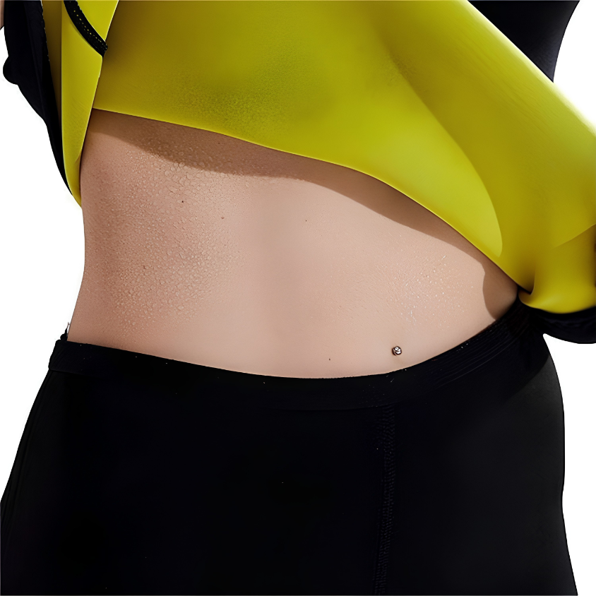 Dámské Neoprenové Fitness Tričko FS - 40451 - Černá / Žlutá / XXL
