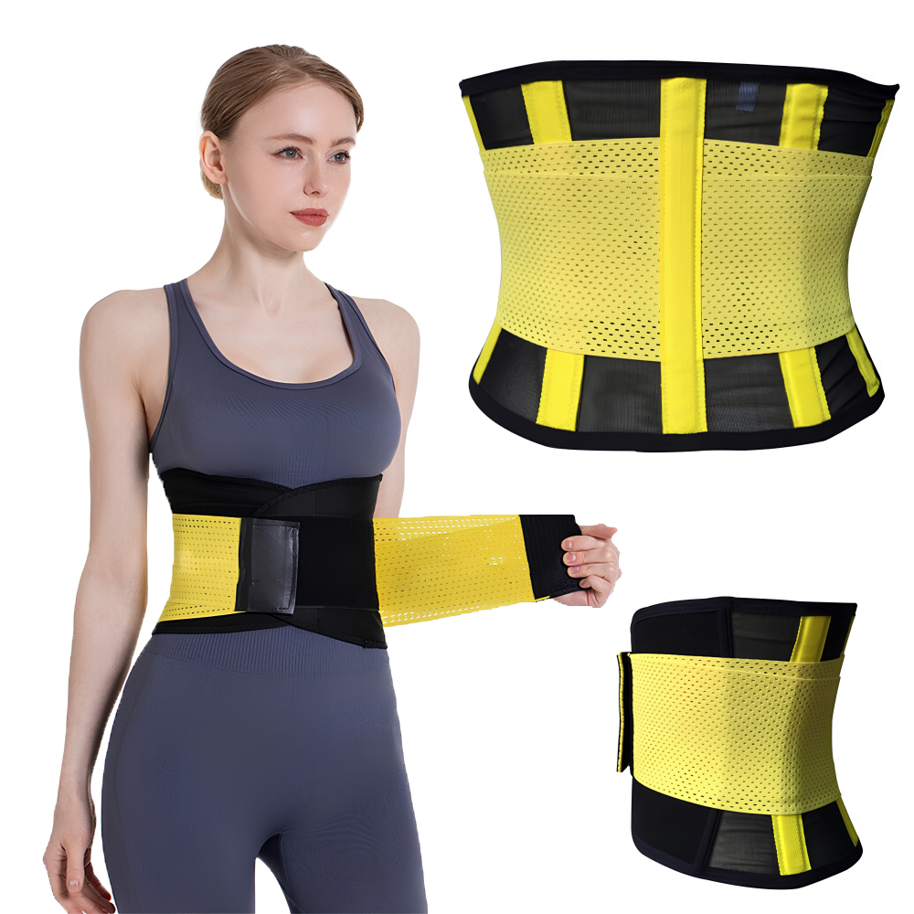 Neoprenový Fitness Pás FO - 40430 - Žlutá / Černá / XL