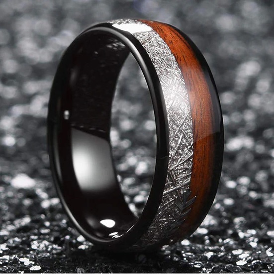 Prsten Arrow - Stříbrná/Hnědá/59mm