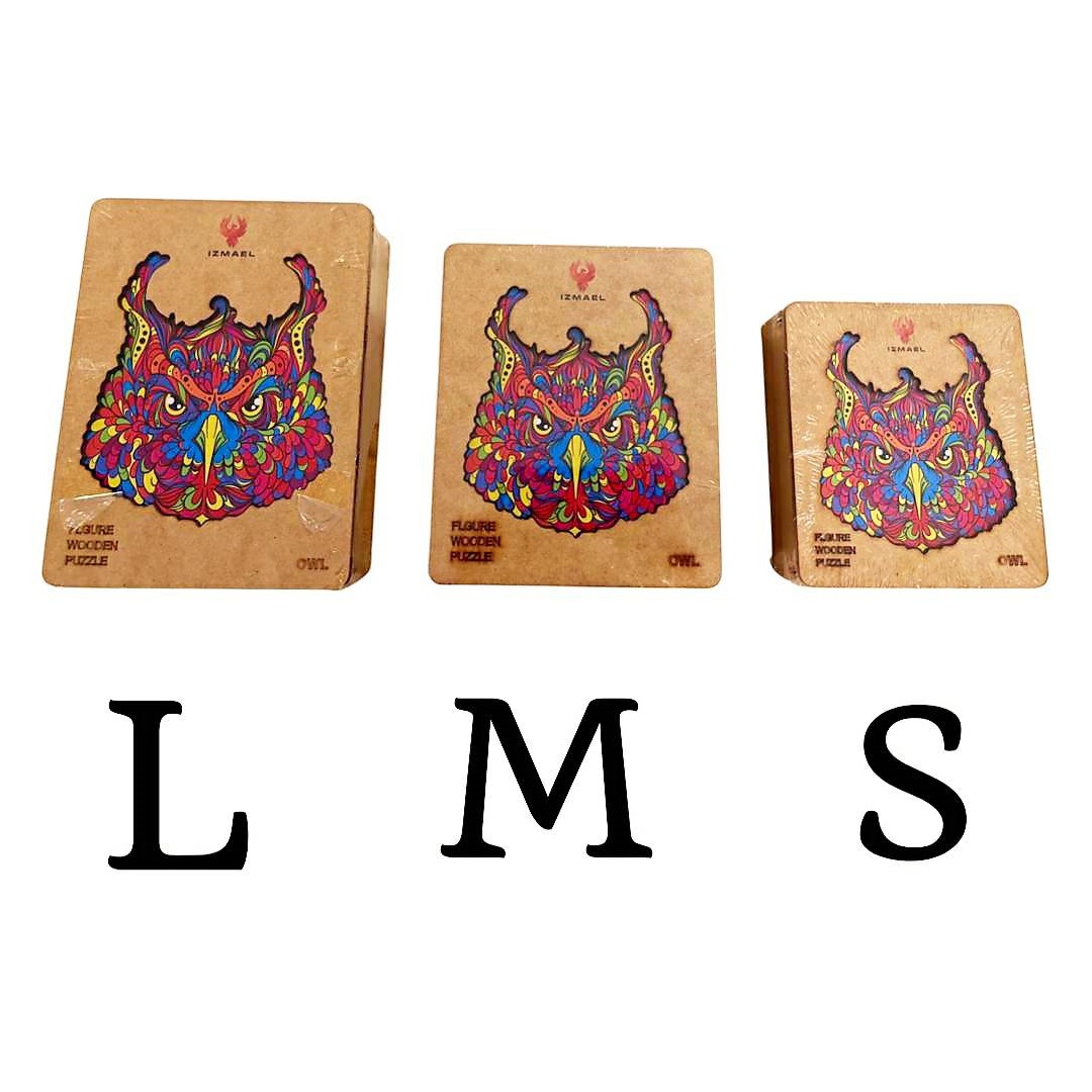 Dřevěné puzzle - Owl/S