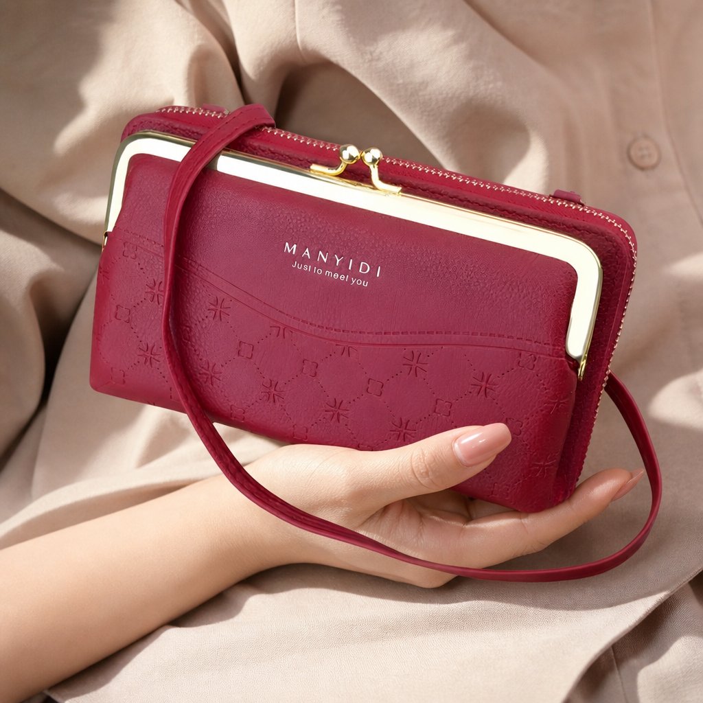 Crossbody Peněženka LE-25217 - Bordová