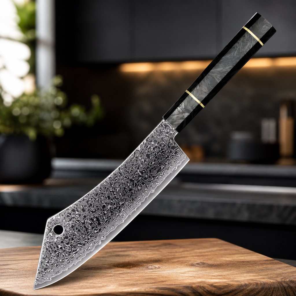 Damaškový kuchyňský nůž TS-37454 - Cleaver/Černá